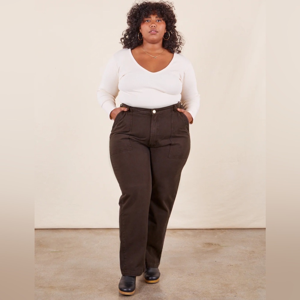 Big Bud Press Work Pants Petite 0XL Espresso Brown NWOT